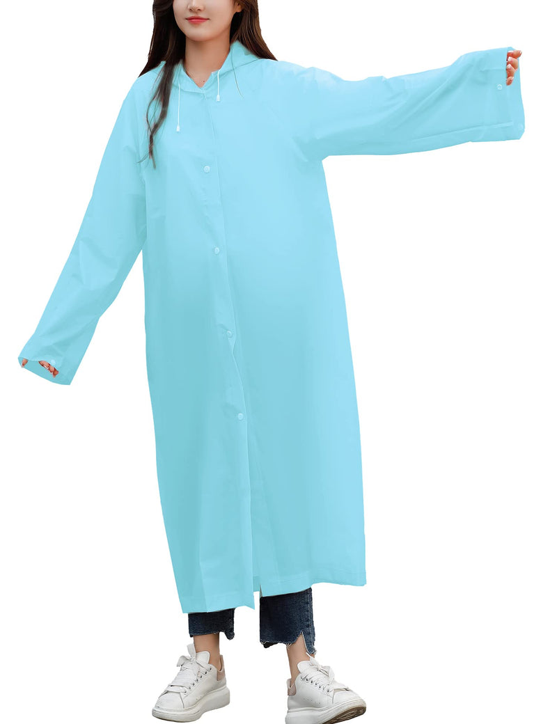 [Australia - AusPower] - Rain Poncho for Adults Reusable,Women Men Portable Waterproof Raincoat Rain Jackets with Hood for Outdoor Blue 