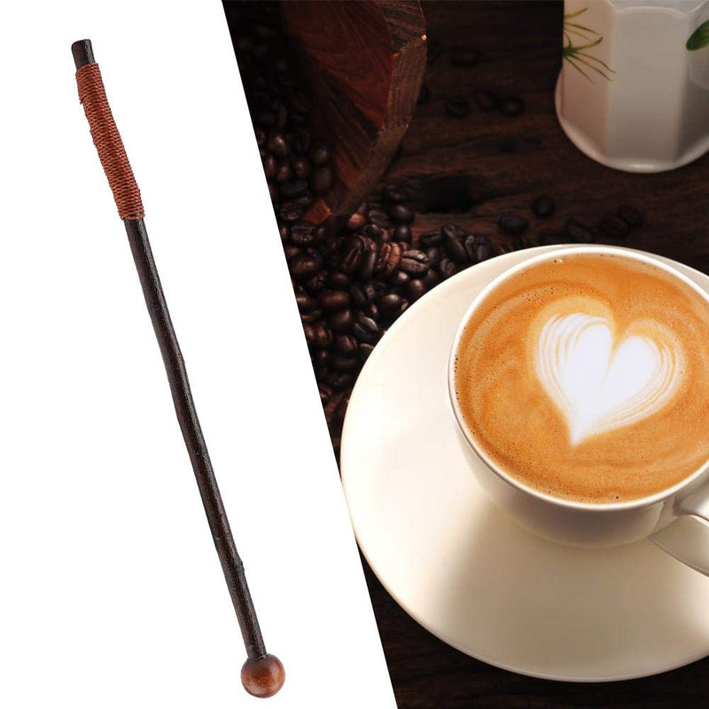 [Australia - AusPower] - 4Pcs 7.1Inch Wooden Coffee Stirrer Reusable Beverage Drinking Stir Sticks for Milk Coffee Honey 
