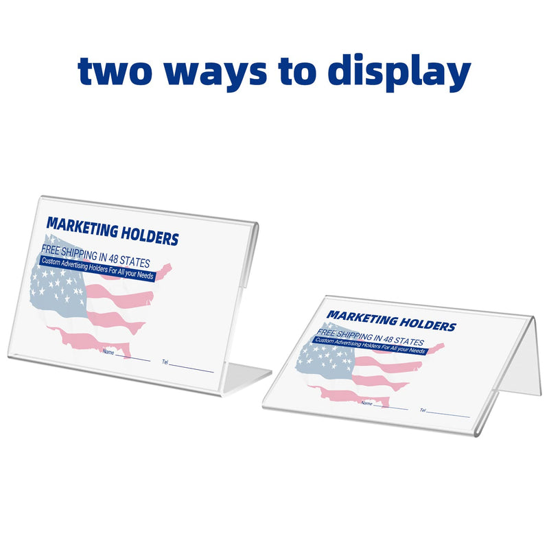 [Australia - AusPower] - Daletu Mini Acrylic Sign Holder, 30 PCS 3.14" X 1.96" Clear Plastic Table Top Name Card Price Tag Lable Display Stand 