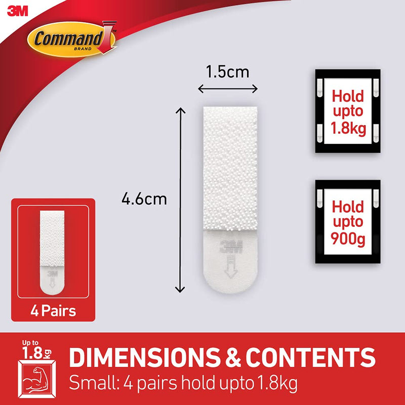 [Australia - AusPower] - Command Small Picture Hanging Strips, White, 4-Pairs (17202-ES) 4 Pairs Standard Packaging 