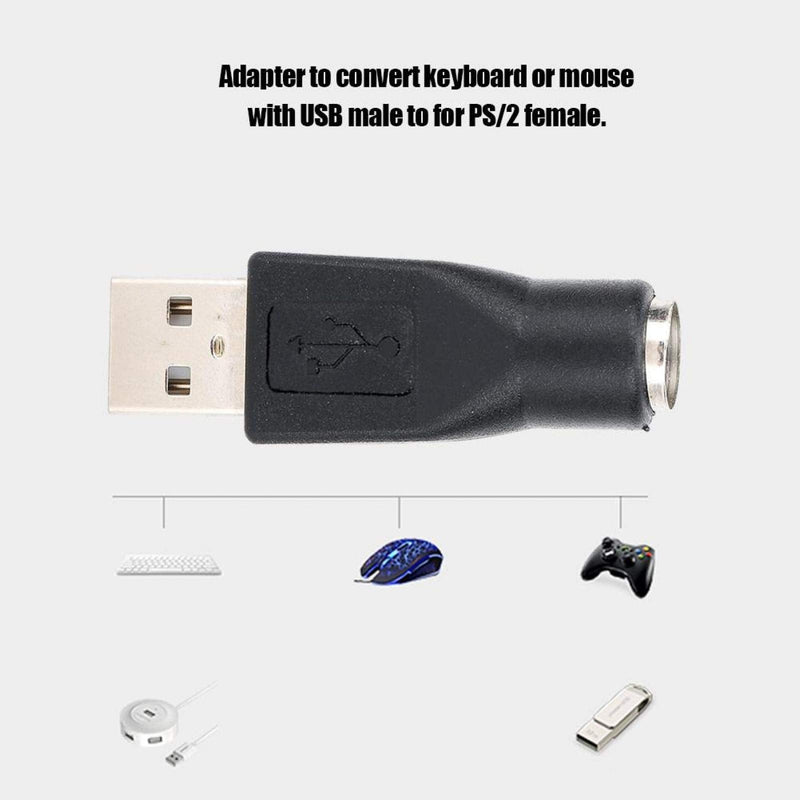 [Australia - AusPower] - ASHATA PS-2 to USB,5PCS USB Male to for PS/2 Female Adapter Converter for Keyboard Mouse with for PS/2 Interface,PS/2 Male Converter Changer Adapter Small and Portable 