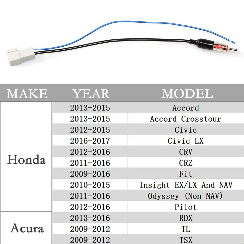 [Australia - AusPower] - Anina Car Stereo Radio Antenna Adapter Factory Antenna Cable to Aftermarket Radio Receivers for 2011-2016 Honda CRV, Honda Odyssey, Honda CRZ, Honda Pilot 