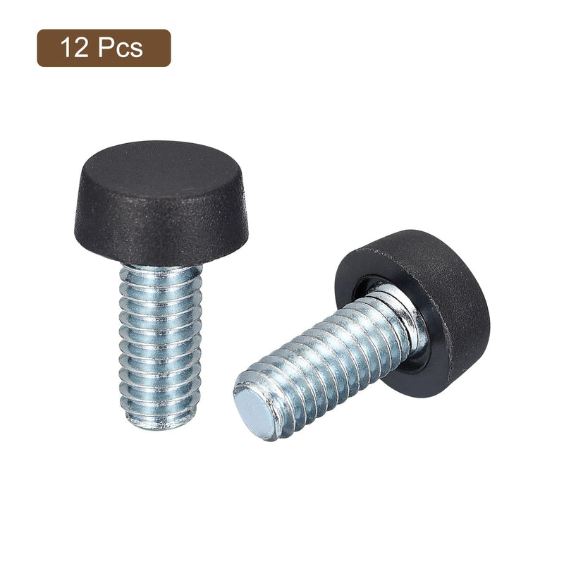 [Australia - AusPower] - uxcell Adjustable Furniture Feet, 12Pcs 5/16"-18 UNC Thread - Furniture Leveling Leg Screw in Threaded for Table, Chairs, Sofa, Wardrobe (Black) 12 
