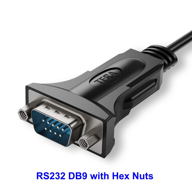 [Australia - AusPower] - Tera Grand - USB C to RS232 Serial DB9 Adapter Cable with Hex Nuts and FTDI chipset, Supports Windows 11, 10, 8, 7, Vista, XP, 2000, 98, Linux and Mac, 3 Ft 3 Feet 
