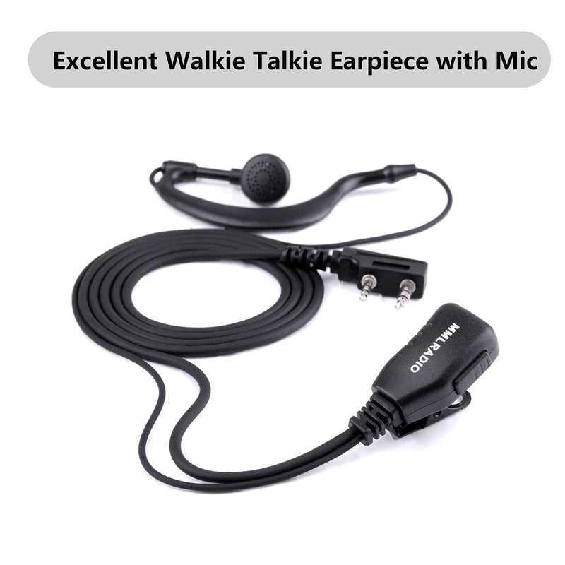 [Australia - AusPower] - MMLRADIO Walkie Talkie Earpiece with Mic G Shape 2 Pin Earpiece 2.5mm and 3.5mm Plug Walkie Talkie Earpiece,Black(10Pack) 