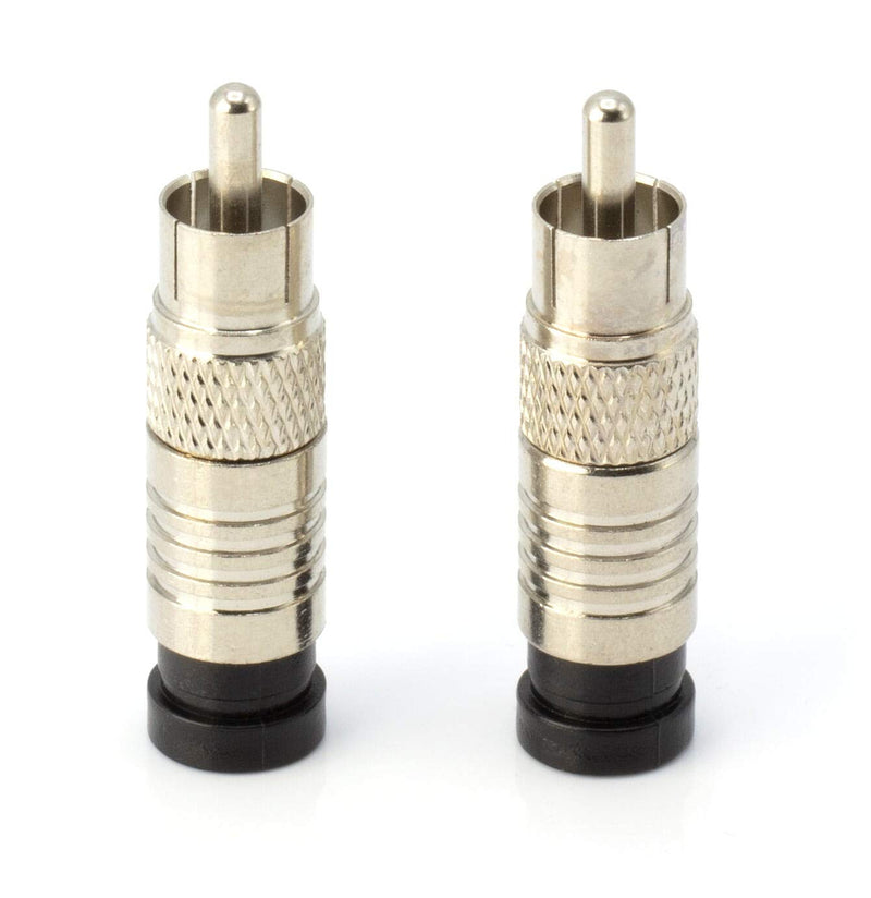 [Australia - AusPower] - RCA Compression Connectors - 10 Pack - RG-6 Coaxial Cable - Universal Male Connectors for RCA, Subwoofer, Composite, Component and Similar Cables Silver 
