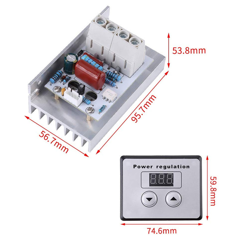 [Australia - AusPower] - Walfront Dimmer Switch,10000W SCR Digital Voltage Regulator Speed Control Dimmer Thermostat AC 220V 80A 