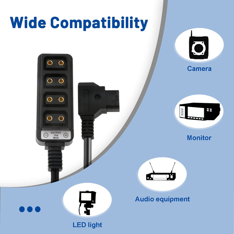 [Australia - AusPower] - Alvin's Cables D-tap Male to 4 Port D-Tap Female Coiled Splitter Cable for Anton Bauer V-Mount Battery coiled cable 1 to 4 