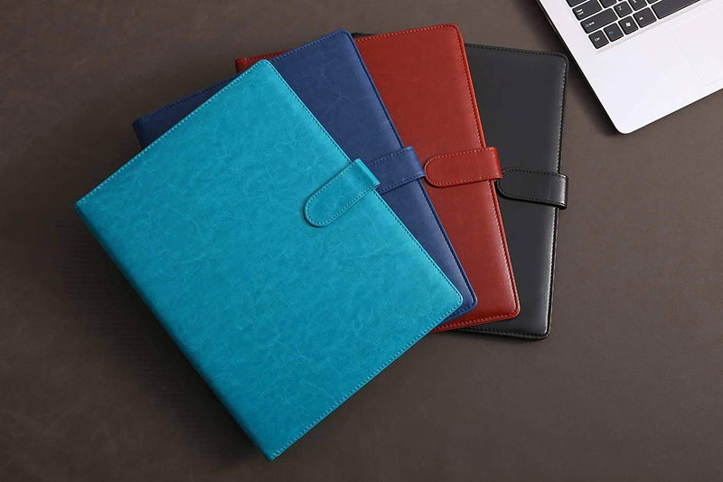[Australia - AusPower] - Padfolio Portfolio Resume Folder with Pocket, Premium Faux Leather Interview Writing Legal Pads Document Organizer Portfolio with Business Card Holder (Black) Black 