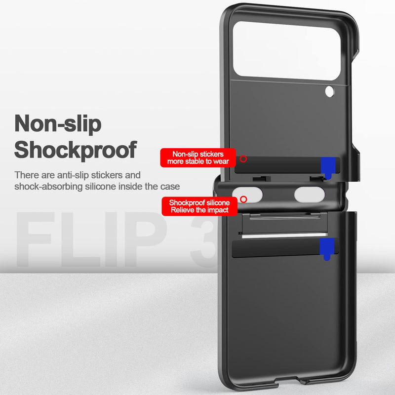 [Australia - AusPower] - BSNRM Flip Phone Case Hinge Protection for Galaxy Z Flip 3,Ultra-Thin Heavy-Duty Shockproof Protective Case for Galaxy Z Flip 3, Black, (FZ-Z Flip 3 KJJLK-Black) 