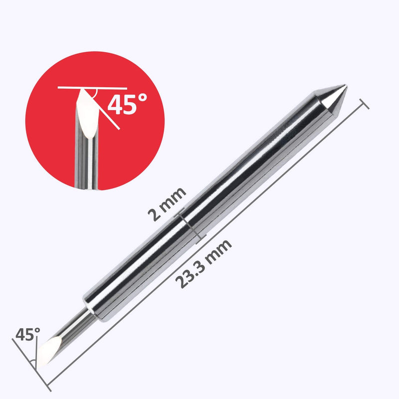 [Australia - AusPower] - HQMaster 45 Degree Tungsten Steel Lettering Blade Vinyl Cutter Blades for Roland Cutting Plotter Red Cap Pack Of 10 45° 