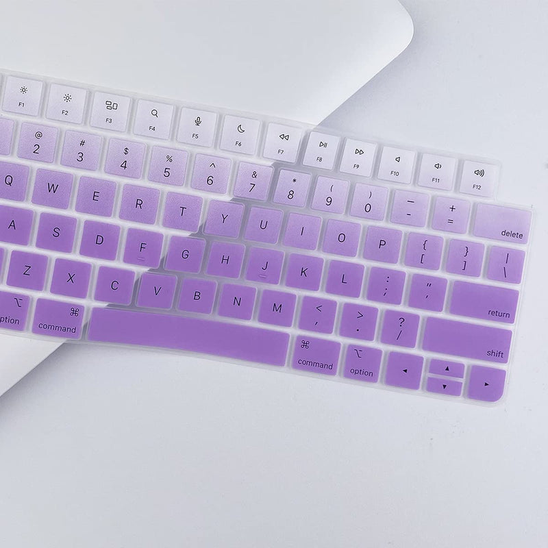 [Australia - AusPower] - Keyboard Cover for Apple iMac 24 Inch Magic Keyboard Cover with Touch ID, Thinnest Keyboard Skin for 2022 2021 iMac 24 Model A2449 A2450, iMac Magic M1 Chip Keyboard Accessories-Glpurple Gradualpurple 