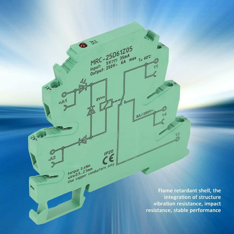 [Australia - AusPower] - MRC-25D61Z05 5V DIN Rail Relay, PLC Electromagnetic Interface Relay Module Control Board, Ultra-thin PLC relay Electromagnetic Contact Relay 