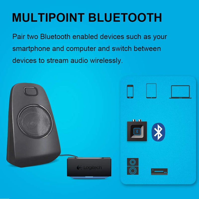 [Australia - AusPower] - Bluetooth Audio Adapter for Speakers and Music Streaming Sound System, Logitech Wireless Audio Receiver Works with Smart Phones and Tablets (New Version) 