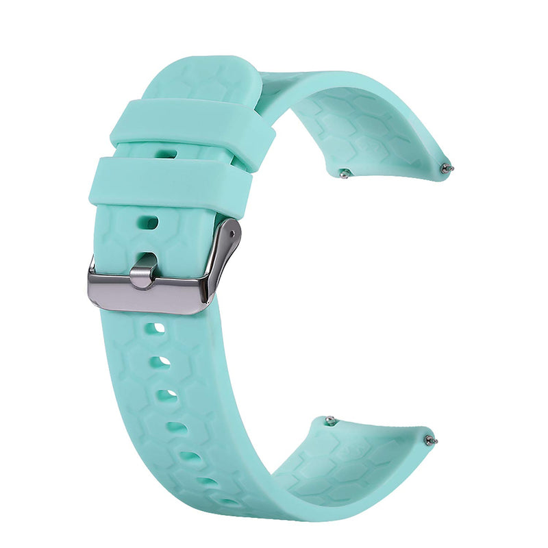 [Australia - AusPower] - 18mm 20mm 22mm Width Silicone Quick Release Wristband Replacement Sports Straps Bracelet Watch Band Women Men Strap with Quick Release Pins for Smartwatch (Teal, Width:20mm) Teal 
