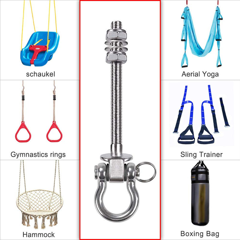 [Australia - AusPower] - BeneLabel Set of 2 Permanent Antirust Stainless Steel 304 Heavy Duty Swing Hangers, 1800LB Capacity, Wood Beam & I-Beam Hanger, Yoga Hammock Chair Sandbag, Hardware Swing Sets, 180° Swing, 8.25" 8.25" 