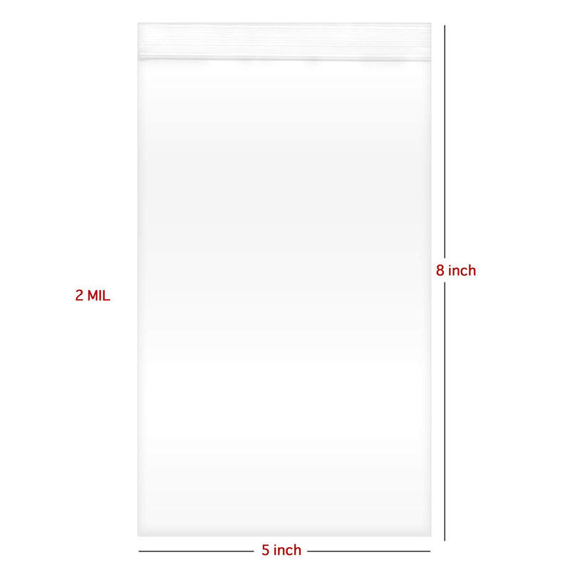 [Australia - AusPower] - Zip Bags Clear Plastic With Zipper Seal - By DiRose | Resealable, Strong, Thick, Sturdy, Food Safe | For Organizing, Travel, Shipping, Packaging, and Storage | 5x8 | 100 Pack 5x8 Inch (Pack of 100) 