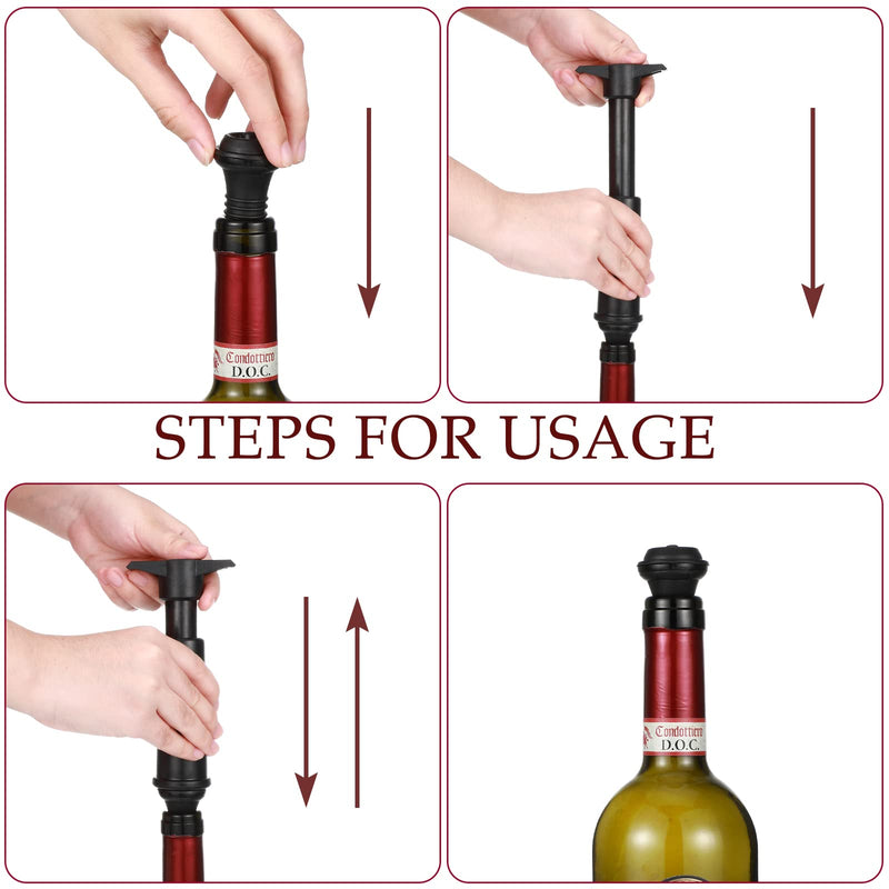 [Australia - AusPower] - Wine Stopper Resealable Wine Pump Vacuum Stoppers Vacuum Wine Stopper Silicone Wine Saver Vacuum Stoppers Practical Wine Saver Stoppers for Kitchen Supplies Wine Bottle Tools (Black,24 Pieces) 24 Black 