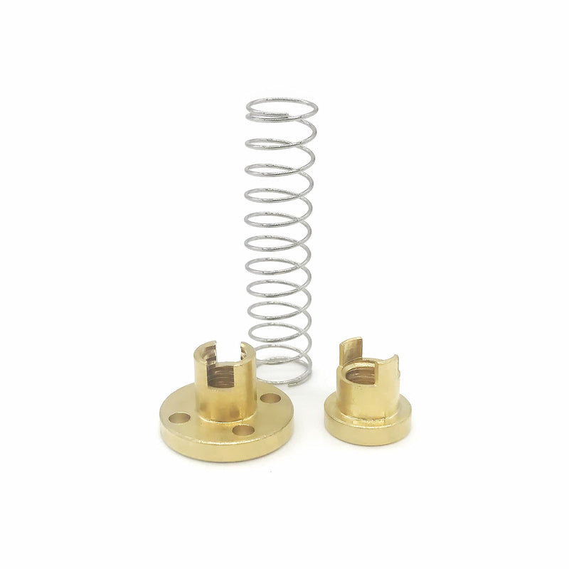 [Australia - AusPower] - 2-Pack 3D Printer T8 Brass Anti Backlash Spring Loaded Nuts Elimination Gap Nuts for Tr8x2 Acme Threaded Lead Screw (Pitch 2mm Lead 2mm) 2mm Lead with 4 holes T8 Anti-Backlash Nut 