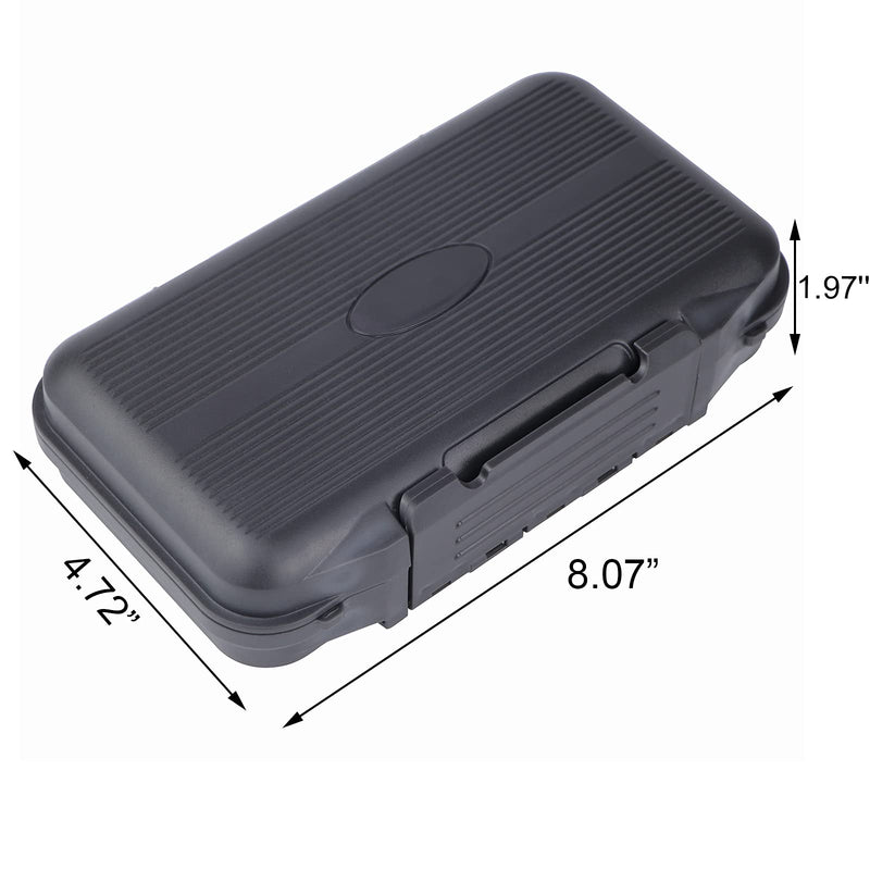 [Australia - AusPower] - KEESHINE Upgraded Small Fishing Lure Box, Small Bait Storage Case Fishing Tackle Storage Trays Accessory Boxes Thicker Plastic Hooks Organizer for Vest Casting Fly Fishing Pocket Size Dark Gray (Size: 8.07”L x 4.72”W x 1.97'' H) 