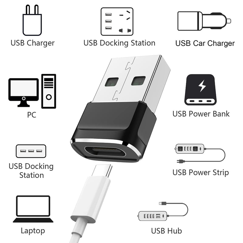[Australia - AusPower] - USB C Female to USB Male Adapter for iPhone 13 Pro Max, 2 Pack USB Type C to USB Adapter USB C Charger Cable Converter for 12 Pro Mini 11 XR XS SE 2022 Airpods Samsung S21 S20 Ultra Note 20 Pixel 6 5 