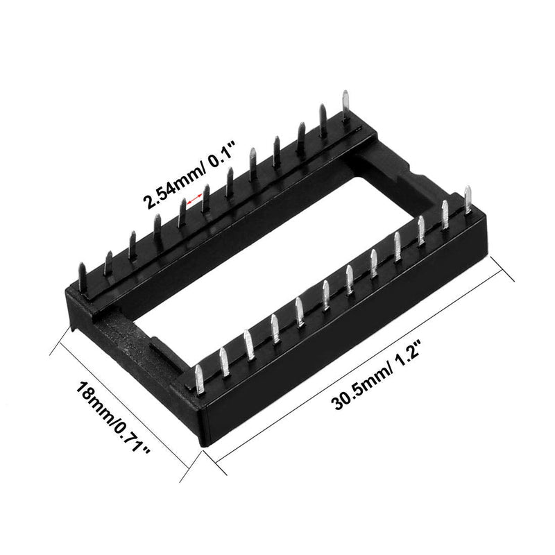 [Australia - AusPower] - uxcell 6pcs DIP IC Chip Socket Adaptor Solder Type 2.54mm Pitch Dual Row 24 Flat Pin 15.24mm Row Pitch 