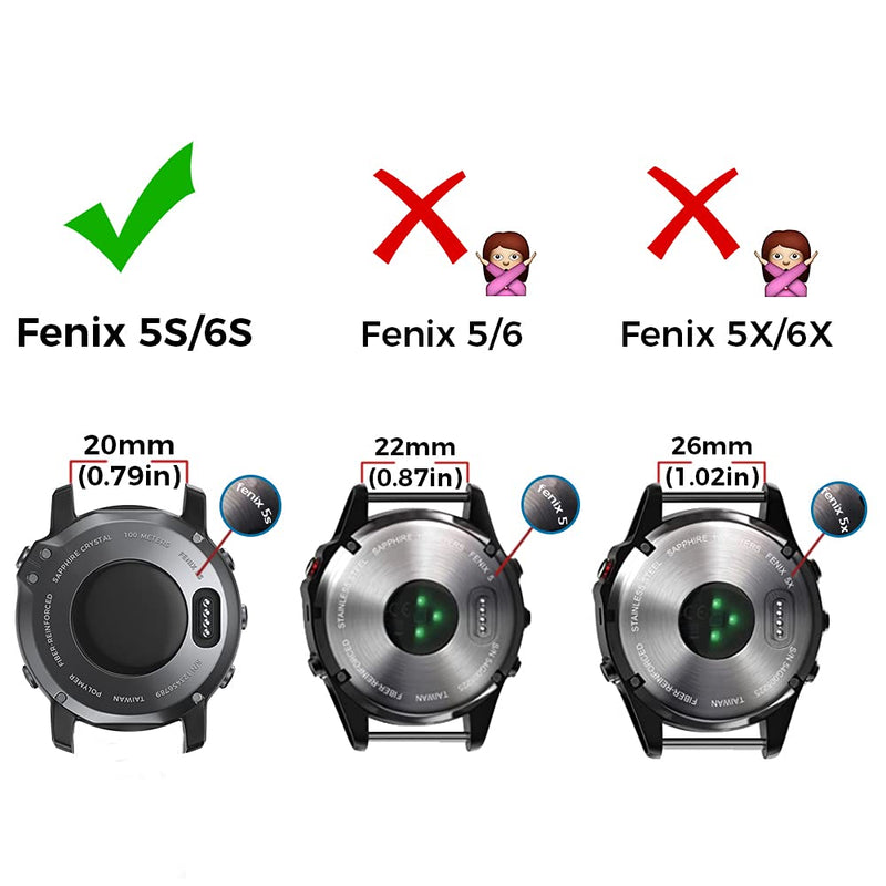 [Australia - AusPower] - NotoCity Compatible With Fenix 6S Watch Band 20mm Sport Watch Strap for Fenix 5S/5S Plus/Fenix 7S/Fenix 6S Pro/D2 Delta S Smartwatch(Red) Red 