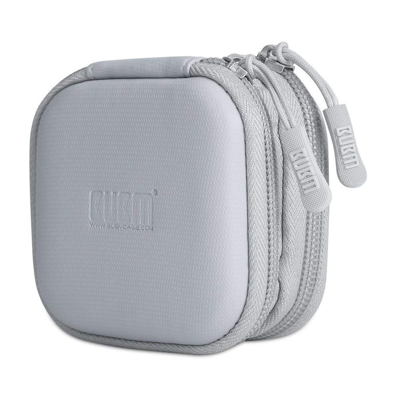 [Australia - AusPower] - BUBM USB Flash Drive Case, Portable Waterproof Electronic Accessories Bag for USB Flash Drives, SD Cards,Earphone and Other Small Accessories 3.35 * 3.35 * 1.77 inch (Grey) 