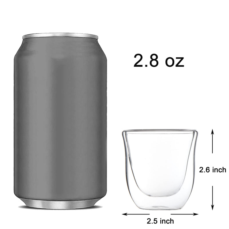 [Australia - AusPower] - Youngever 4 Pack Espresso Cups, Double Wall Thermo Insulated Espresso Cups, Glass Coffee Cups, 2.8 Ounce 