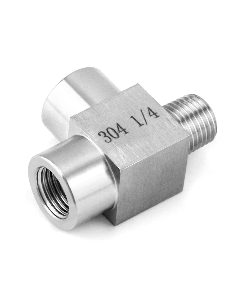 [Australia - AusPower] - QWORK Stainless Steel Pipe Fitting, 1/4" NPT Male x 1/4" NPT Female x 1/4" NPT Female, Male Run Tee, Street tee 1/4 inch Male x Female x Female 