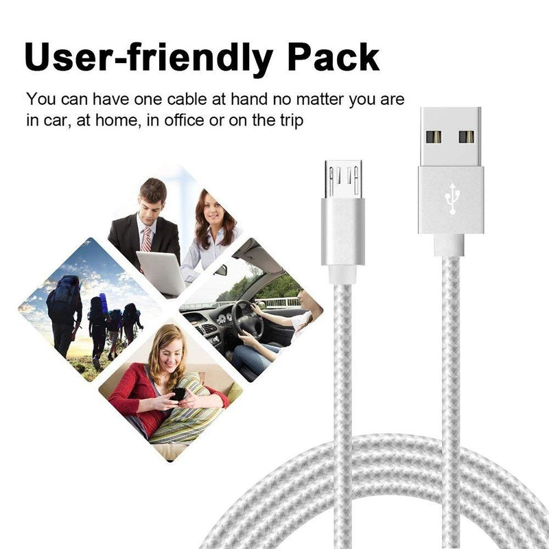 [Australia - AusPower] - Micro USB Charger 10W with 2 Pack-6ft Micro USB Cable Compatible with Samsung Galaxy S7 S6 J8 J7V J8, J7 Note 5,PS4,Camera,LG K40, Moto G5, Tablet white 
