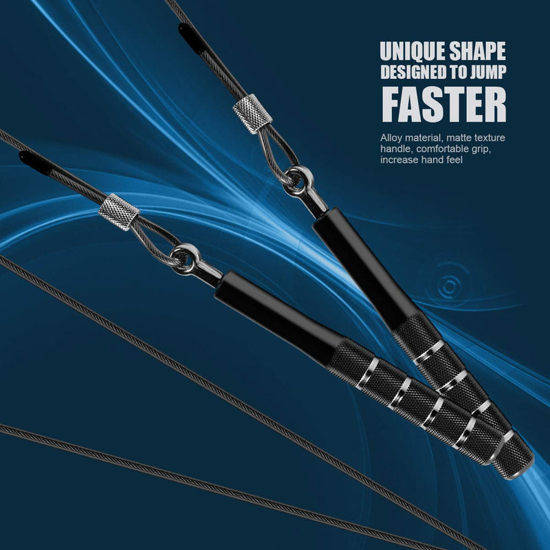 [Australia - AusPower] - Jump Rope, Wastou Speed Jumping Rope for Training Fitness Exercise, Adjustable Adults Workout Skipping Rope for Men, Women, Kids, Girls Black 