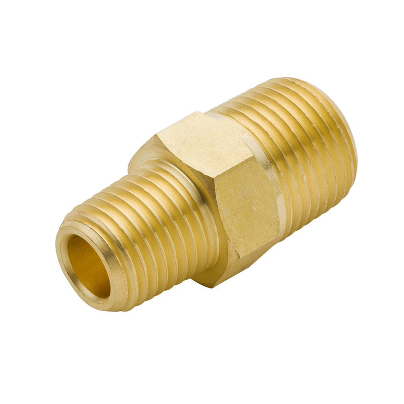 [Australia - AusPower] - Vis Brass Reducing Hex Nipple 3/8" NPT Male x 1/4" NPT Male Reducer Pipe Fitting (Pack of 5) Pack of 5 