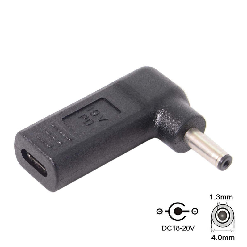 [Australia - AusPower] - Cablecc USB 3.1 Type C USB-C to DC 19V Adapter PD Emulator Trigger 90 Degree Angled (4.0x1.3mm) DC4.0x1.3mm 