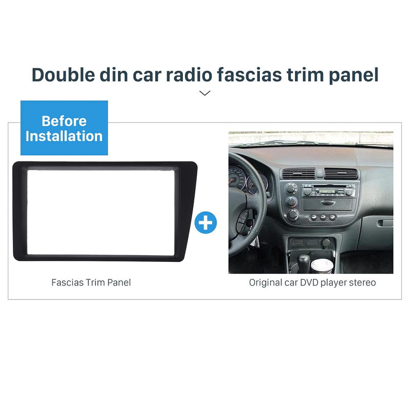 [Australia - AusPower] - Double DIN Radio Dash Kit, 2Din Radio Stereo Fascia Dash Frame Trim Replacement for Civic LHD 2001-2005 
