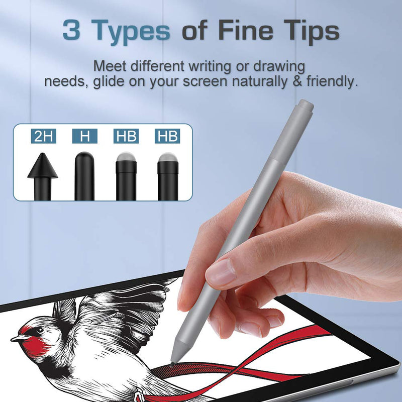 [Australia - AusPower] - MoKo Pen Tips for Surface Pen Set of 4 (HB/HB/2H/H), Surface Pen Tip Replacement Kit Compatible with Surface Pro 2017 Pen (Model 1776)/Surface Pro 4 Pen, Original Pen Nibs Refill for Stylus Pen HB+2H+H 