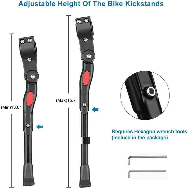 [Australia - AusPower] - ZOSEN Adjustable Bicycle Kickstand, Bike Side Support Kick Stand for 22 24 26 Inch Mountain Bike and 700 Road Bike BY Black 1 