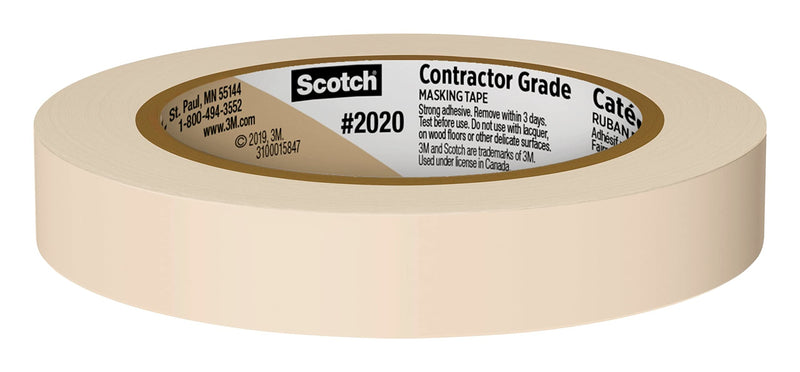[Australia - AusPower] - Scotch Contractor Grade Masking Tape, .7 inches by 60.1 yards, 2020, 1 Roll 0.70" Width 