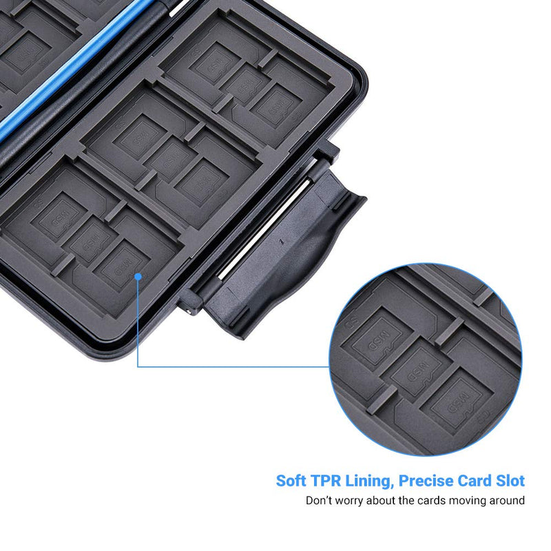 [Australia - AusPower] - 36 Slots SD Card Case Micro SD Card Case CF Card Holder Memory Card Holder Storage for 18 Micro SD Card, 12 SD SDXC SDHC Card, 6 CF Card 