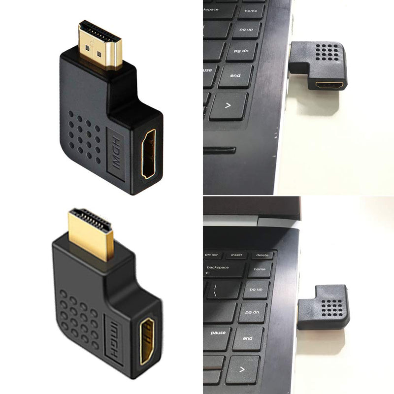 [Australia - AusPower] - 6Pack 3D and 4K HDMI Angled Adapter Combo 2 Pcs 90 and 270 Degree 4 Pcs Vertical Flat Left and Right 90 Degree Male to Female HDMI Adapter TV Connector 