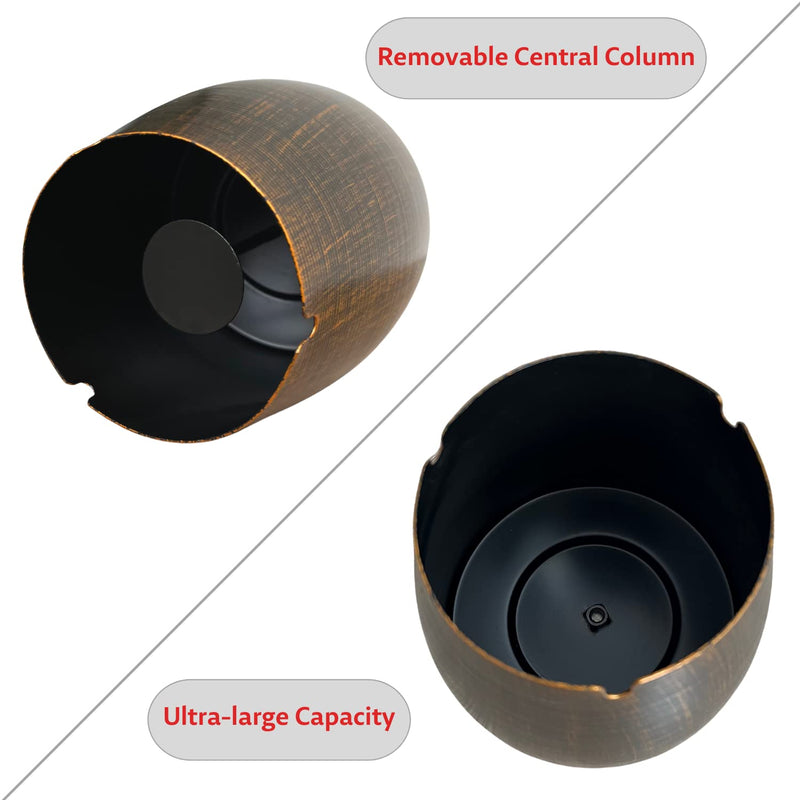 [Australia - AusPower] - WUSIFIE Ashtray with Lid for Cigarette - Iron Outdoor Ash Tray Sets, Ashtrays for Cigarettes Outdoor, Windproof Smokeless Odorless Large Ash Tray for Home Office Outdoor Balcony 