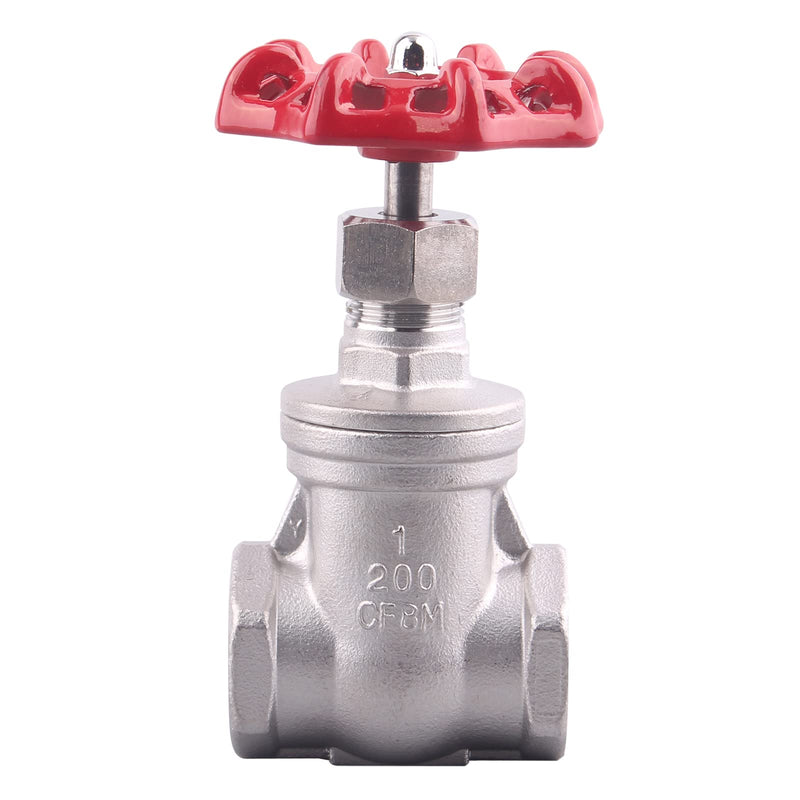 [Australia - AusPower] - GOVALVE Heavy Duty Gate Valve - 1" NPT Stainless Steel Female x Female Thread Rotary Sluice Valve with Wheel Handle 200WOG For Water Oil Gas 