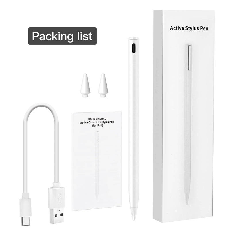 [Australia - AusPower] - Stylus Pen Compatible for iPad (2018 and Later) ,Palm Rejection, Compatible with iPad Pro 11&12.9 Inch,iPad Air (3rd/4th/5th),iPad Mini(5/6th),iPad(6/7/8/9th),Tilting Detection (White) White 