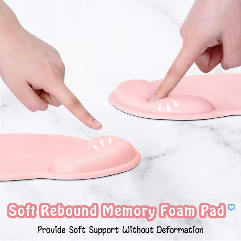 [Australia - AusPower] - Hsurbtra Ergonomic Mouse Pad with Wrist Rest Support, Gel Mouse Pads with Non-Slip PU Base, Pain Relief Memory Foam Mousepad for Laptop PC, Cute Office Supplies Desk Decro Accessories Pink Large 