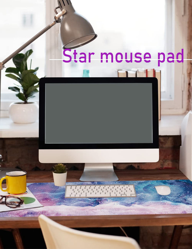 [Australia - AusPower] - Gaming Large Mouse Pad 30.5x11.8x0.1Inch, Extended Mousepad Exquisite Keyboard Pad Mouse Mat with Non-Slip Base and Stitched Edge for Work Office Home, Beautifully Starry Sky Pattern 