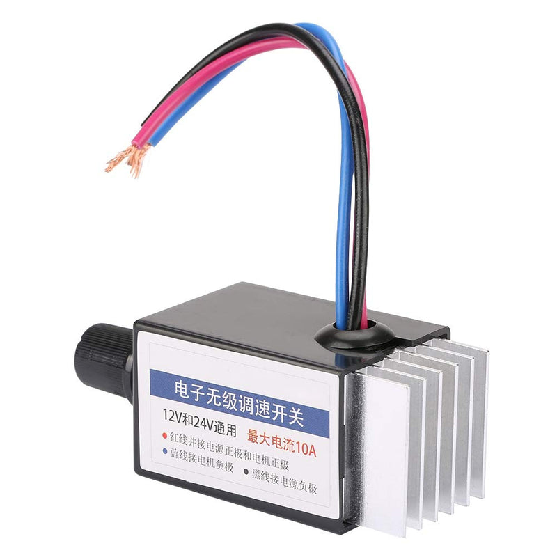 [Australia - AusPower] - Yosoo Health Gear DC Motor Speed Controller, Variable Speed Motor Controller, DC 12V/24V Electronic Stepless Speed Regulator Switch for Car Truck Fan Heater Control 