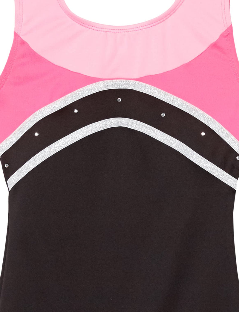 [Australia - AusPower] - Jacques Moret Girls' Gymnastics Tank Biketard Medium Pink Combo 