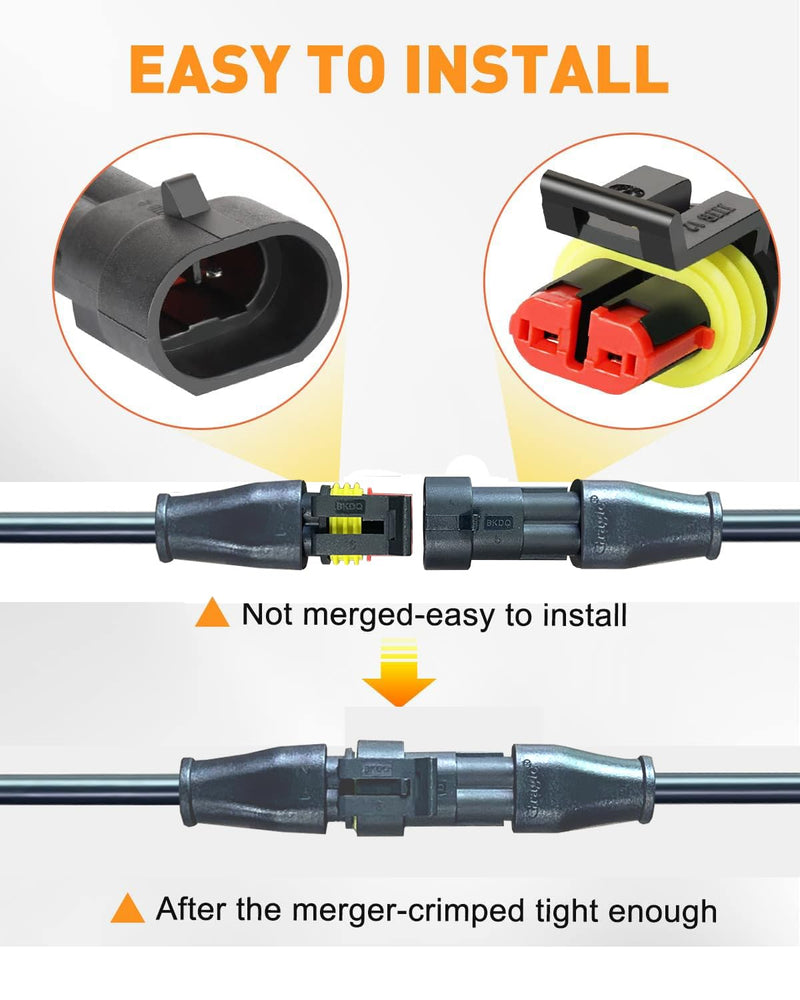 [Australia - AusPower] - QOFOWIN 2Pin Waterproof Connector Male and Female Wire Connectors with 20cm 16AWG 105â„ƒ 600V Wires and Injection molding, Applicable for Automotive Electrical Connections Trucks, Ships(3Pack) 