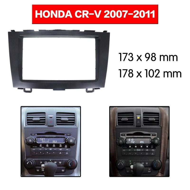 [Australia - AusPower] - YuYue Radio Stereo Panel for Honda CRV 2007-2012 2 Din Car Radio Frame Fascia Panel DVD Stereo CD Panel Dash Mount Refit Installation Trim Kit Frame (Black) Black 