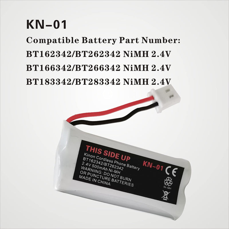 [Australia - AusPower] - Kinon 4-Pack Cordless Phone Battery NiMH AAA 2.4V 500mAh Replace BT162342 BT262342 BT166342 BT266342 BT183342 BT283342 Compatible with VTech CS6124 CS6409 AT&T CL80100 CRL32302 EL52100 TL30100 